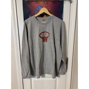 Vintage Long Sleeve Nike Hoops Grey y2k Shirt Swoosh Basketball Size N/a